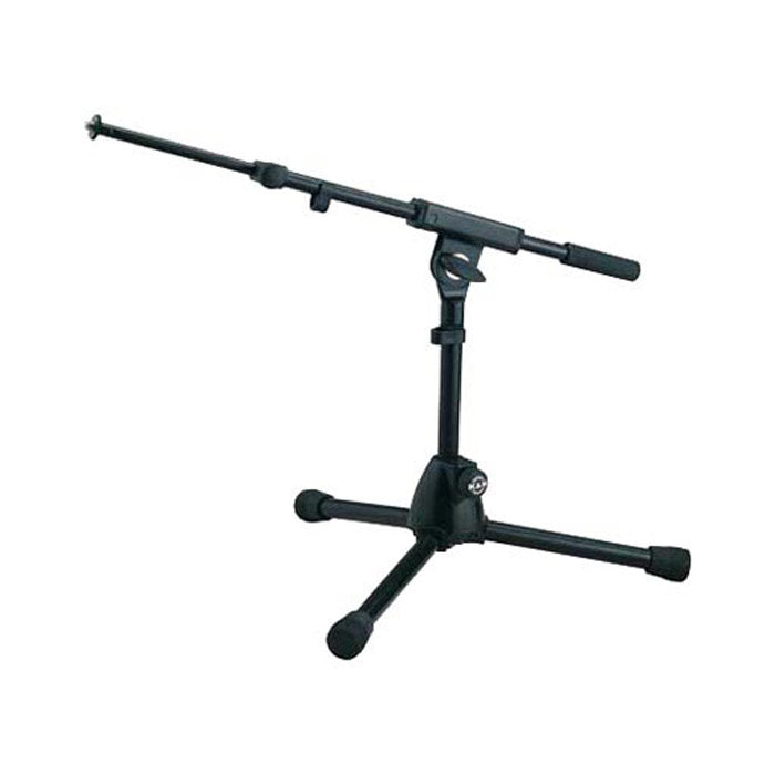 K + M 259/1 Black Extra Low Profile Tripod Microphone Stand with short boom