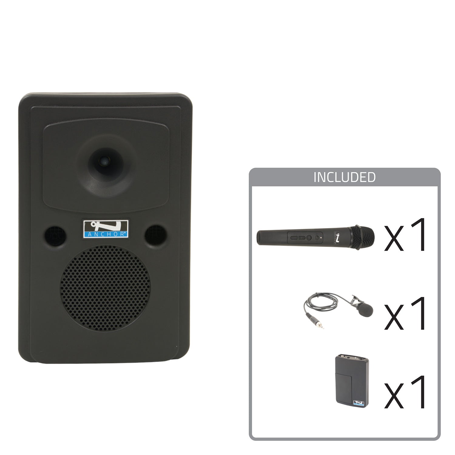 Anchor Audio Go Getter 2 System X2 - Portable PA Package with Wireless Handheld / Lapel Mics