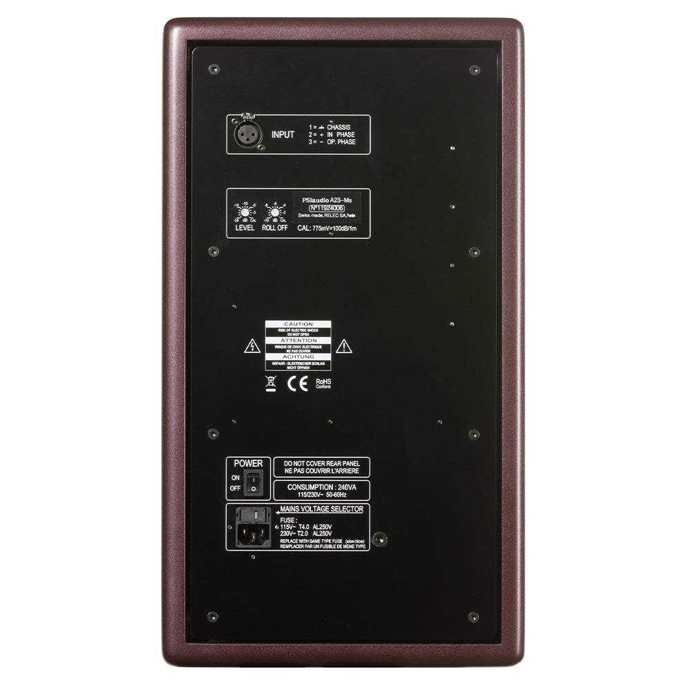 PSI Audio A23-M - Active Three-Way Nearfield/Midfield Reference Monitor (Red)
