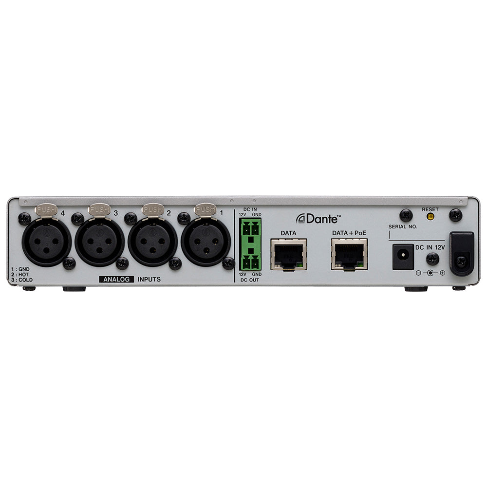 Tascam MM-4D/IN-X 4-Channel Mic / Line Input Dante Converter with Built-In DSP Mixer