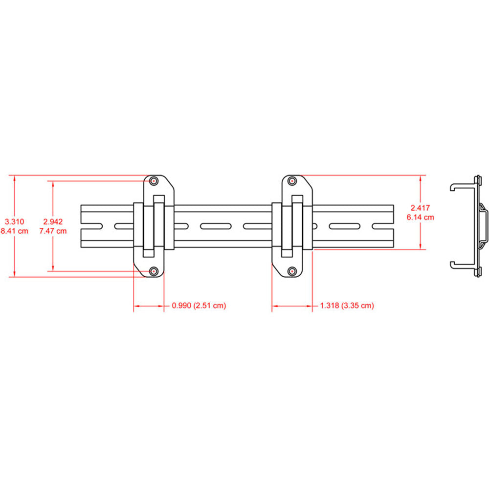 RDL DRA-35F Flat-Pak DIN Rail Adapter