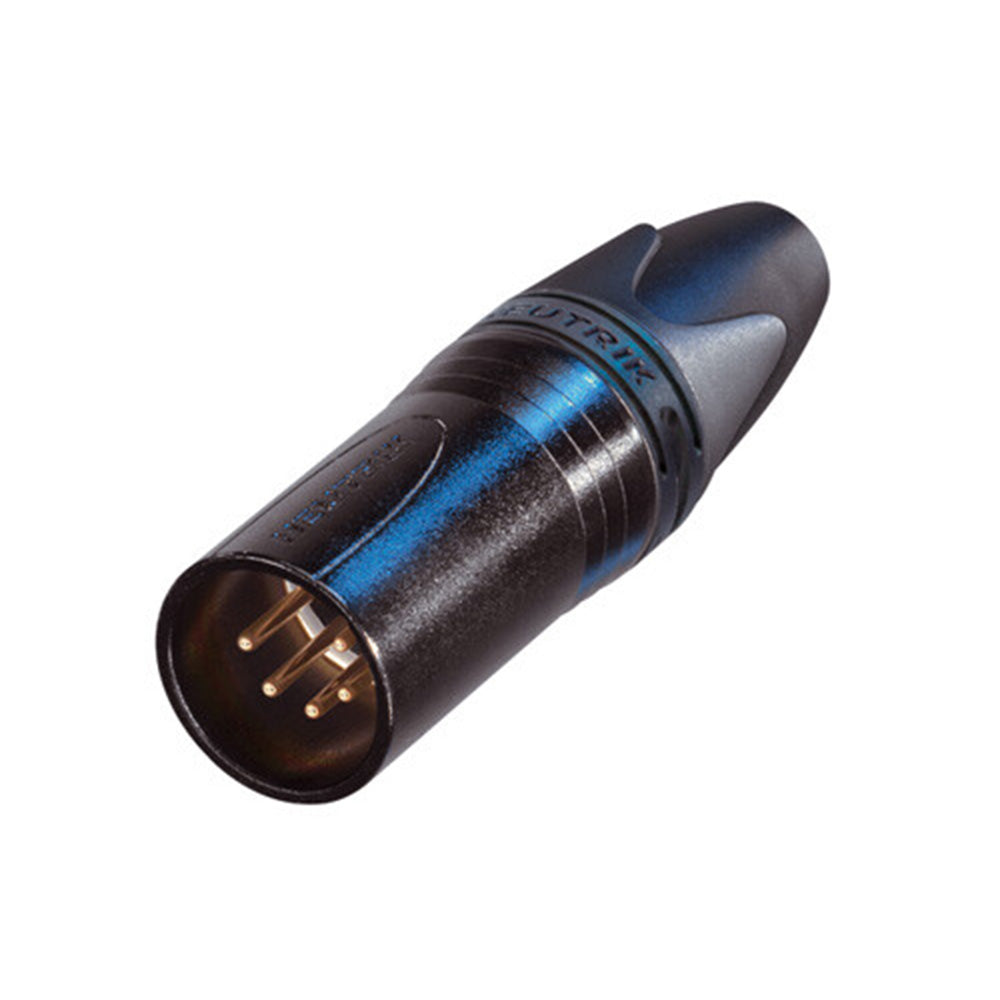 Neutrik NC5MXX-B - 5-Pin Male XLR Cable Connector (Black / Gold Connections)