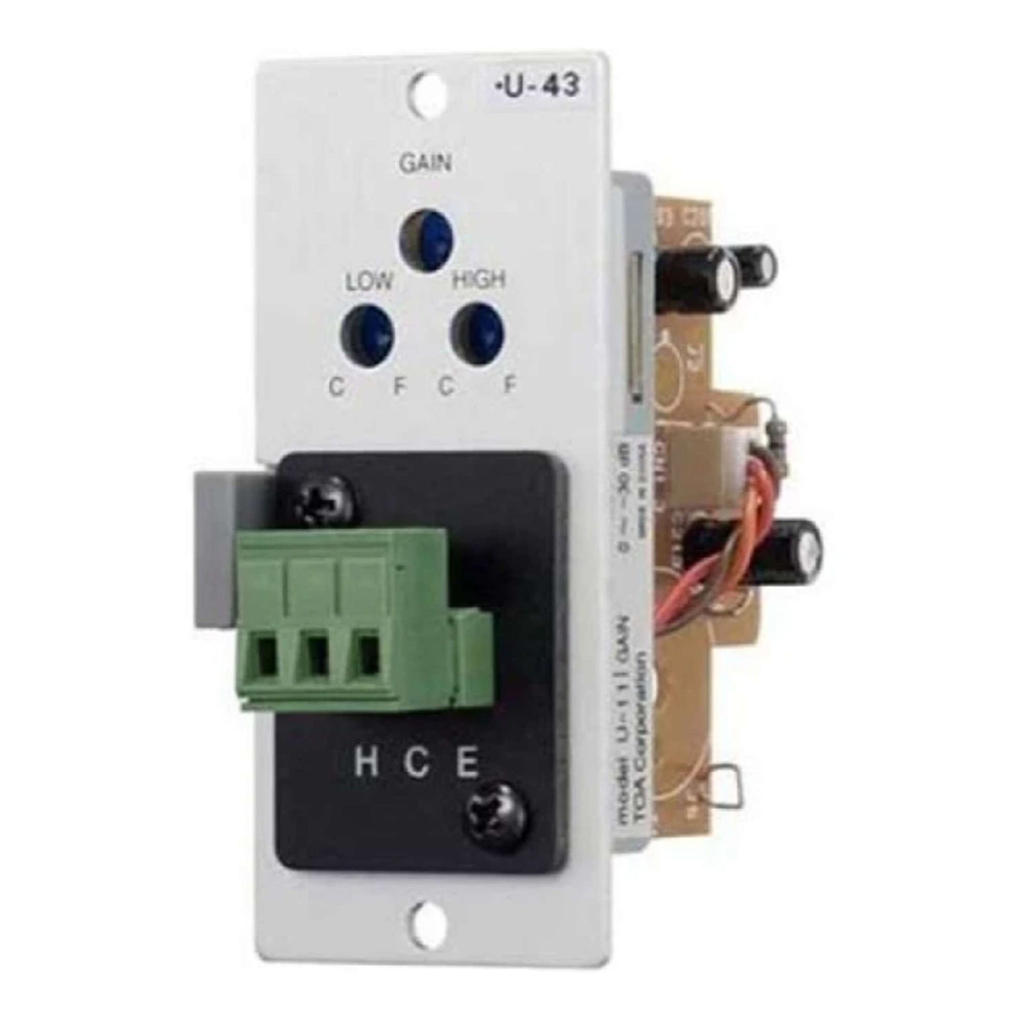 TOA U-43R Stereo Input Module with Mute Send - RCA Inputs