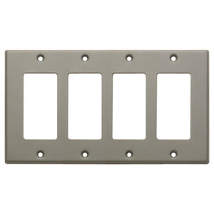 RDL CP-4 Quad Cover Plate for Decora RDL Controls (Gray)