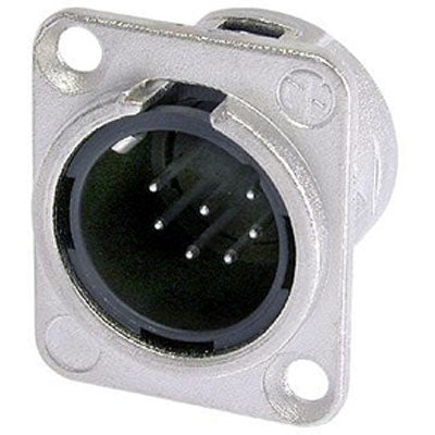 Neutrik NC7MD-L-1 DL Series 7 Pin Male Receptacle - Solder Cups - Nickel/Silver