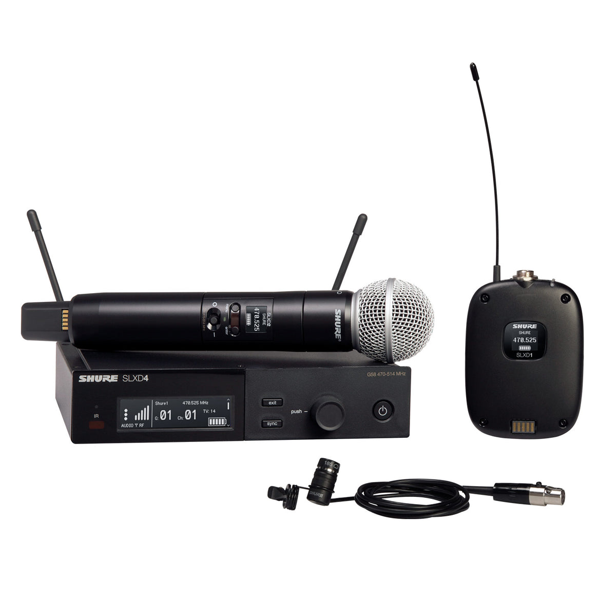 Shure SLXD124/85 Combo Wireless System with SM58 and WL185 (H55 Band / 514-558 MHz)
