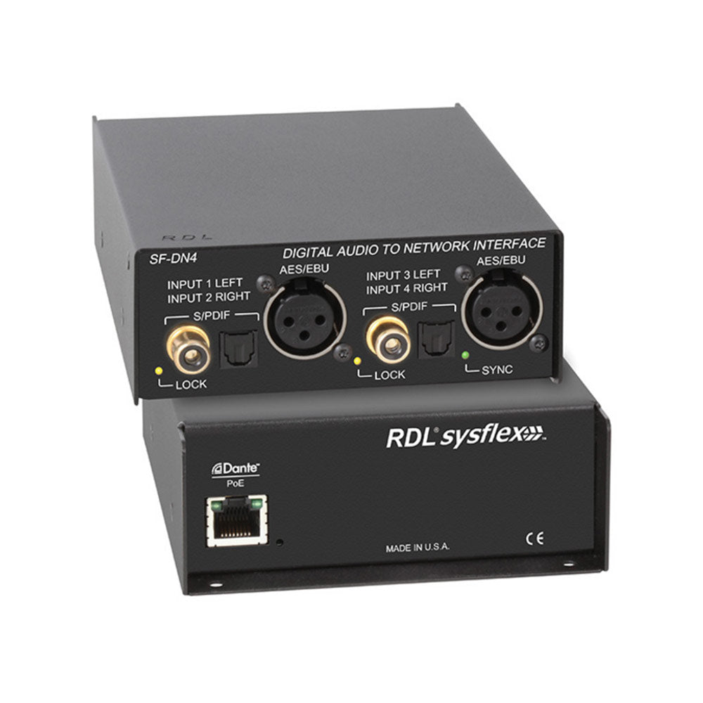 RDL SF-DN4 SysFlex Digital Audio to Dante Network Interface