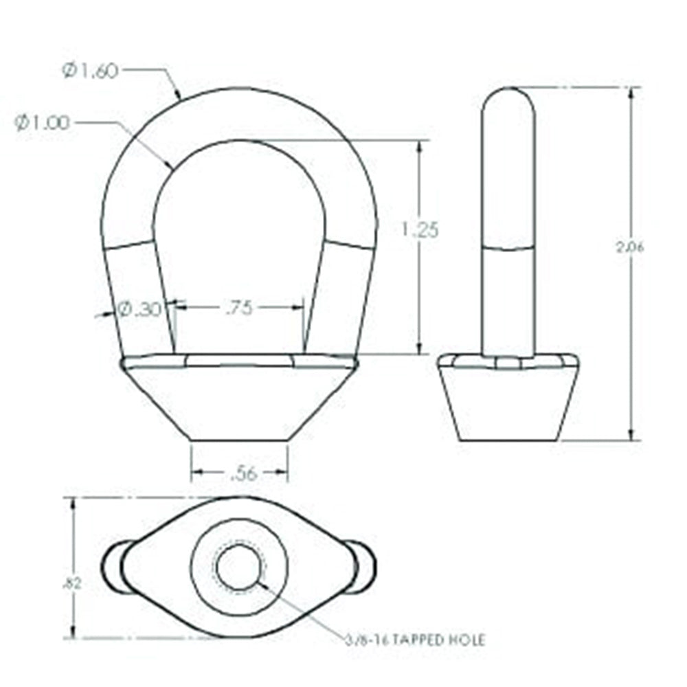 Adaptive Technologies EN-375-S - Drop Forged Speaker Rigging Eyenut (5/16-18 Threaded / Silver)