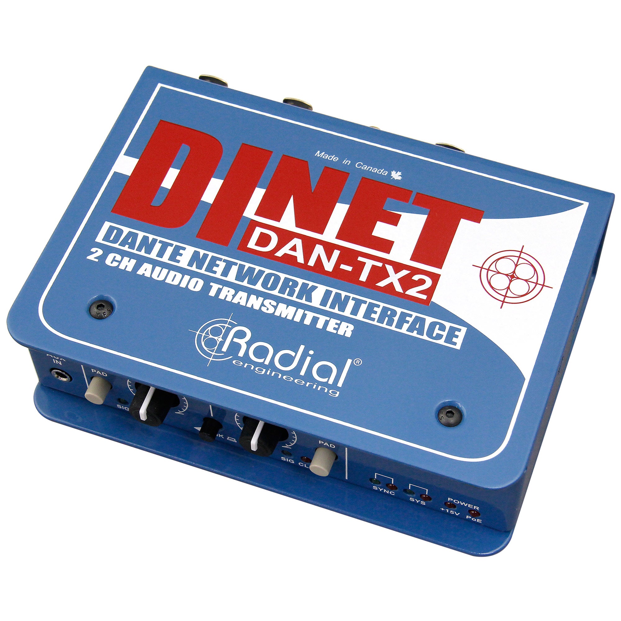 Radial Engineering DiNET DAN-TX2 - 2-Channel Dante Network Transmitter