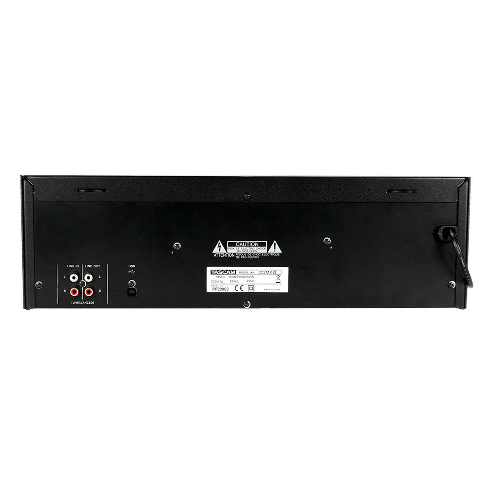 Tascam 202 MKVII Double Cassette Deck with USB Port