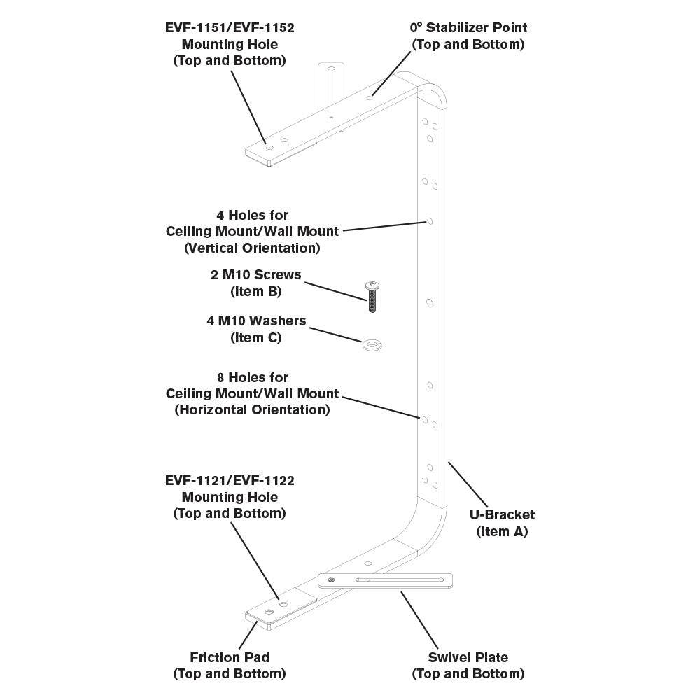 Electro-Voice EVF-UB - U-Bracket for EVF Series Loudspeakers (White)
