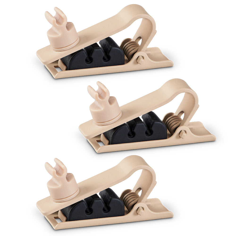 Shure RPMDL4STC Single Tie Clip for DL4 Lavalier (Tan / Set of 3)