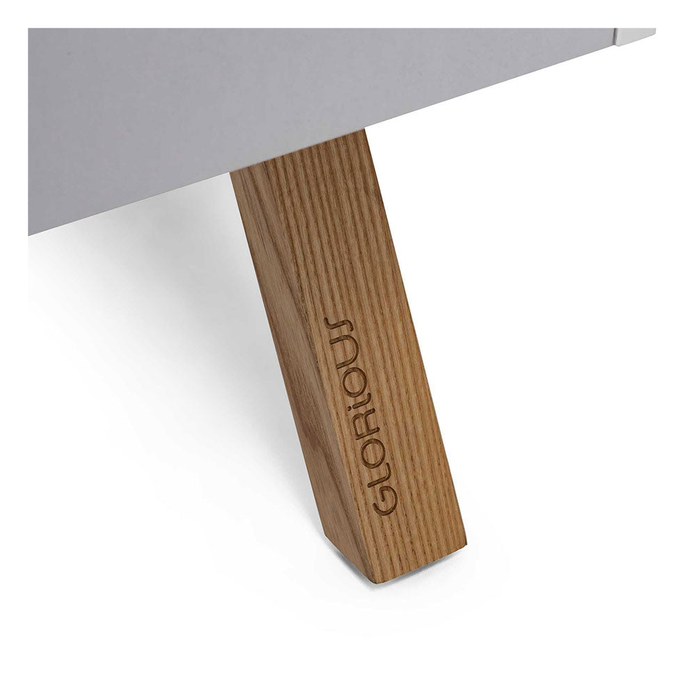 Glorious Turntable Lowboard - Furniture with Storage (White)