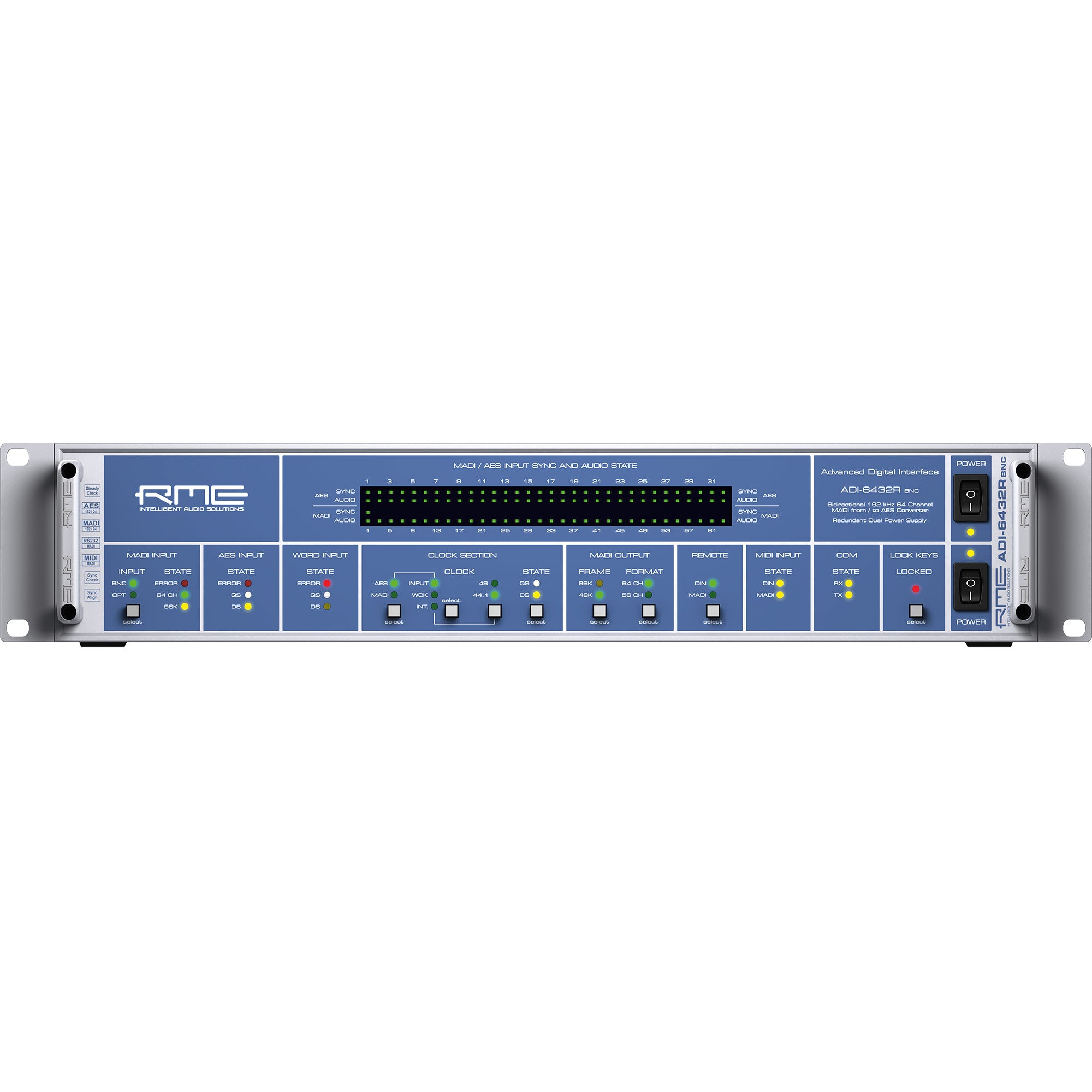 RME ADI6432 R BNC SINGLE 24 Bit 192KHz 2x64 Channel Single Mode MADI to AES Converter