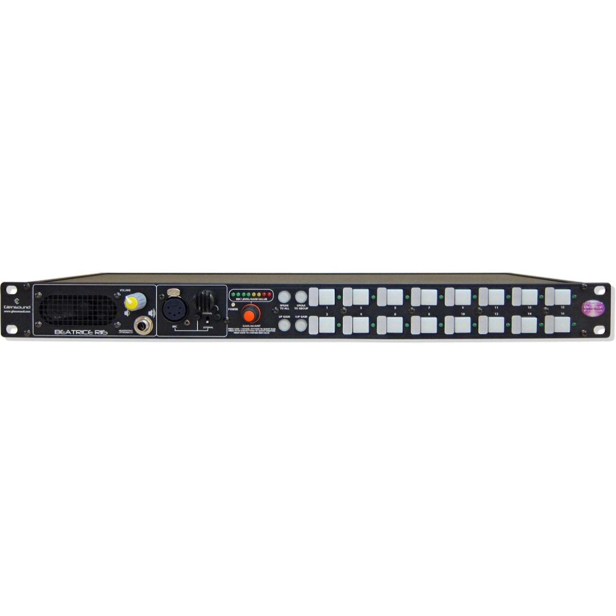 Glensound Beatrice R16 - 16-Channel Dante / AES67 Intercom Station (5-Pin XLR Female)