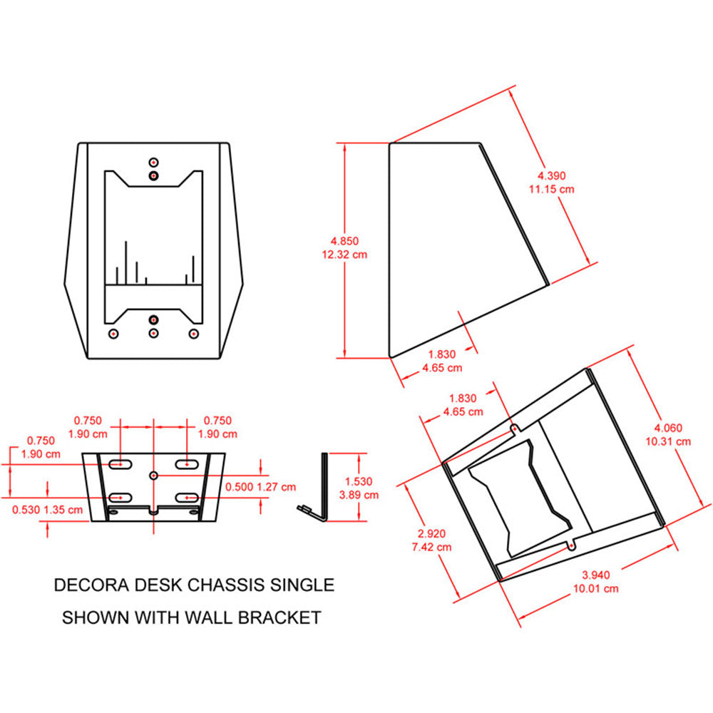 RDL DC-1W Desktop or Wall Mounted Chassis for Decora Remote Controls and Panels