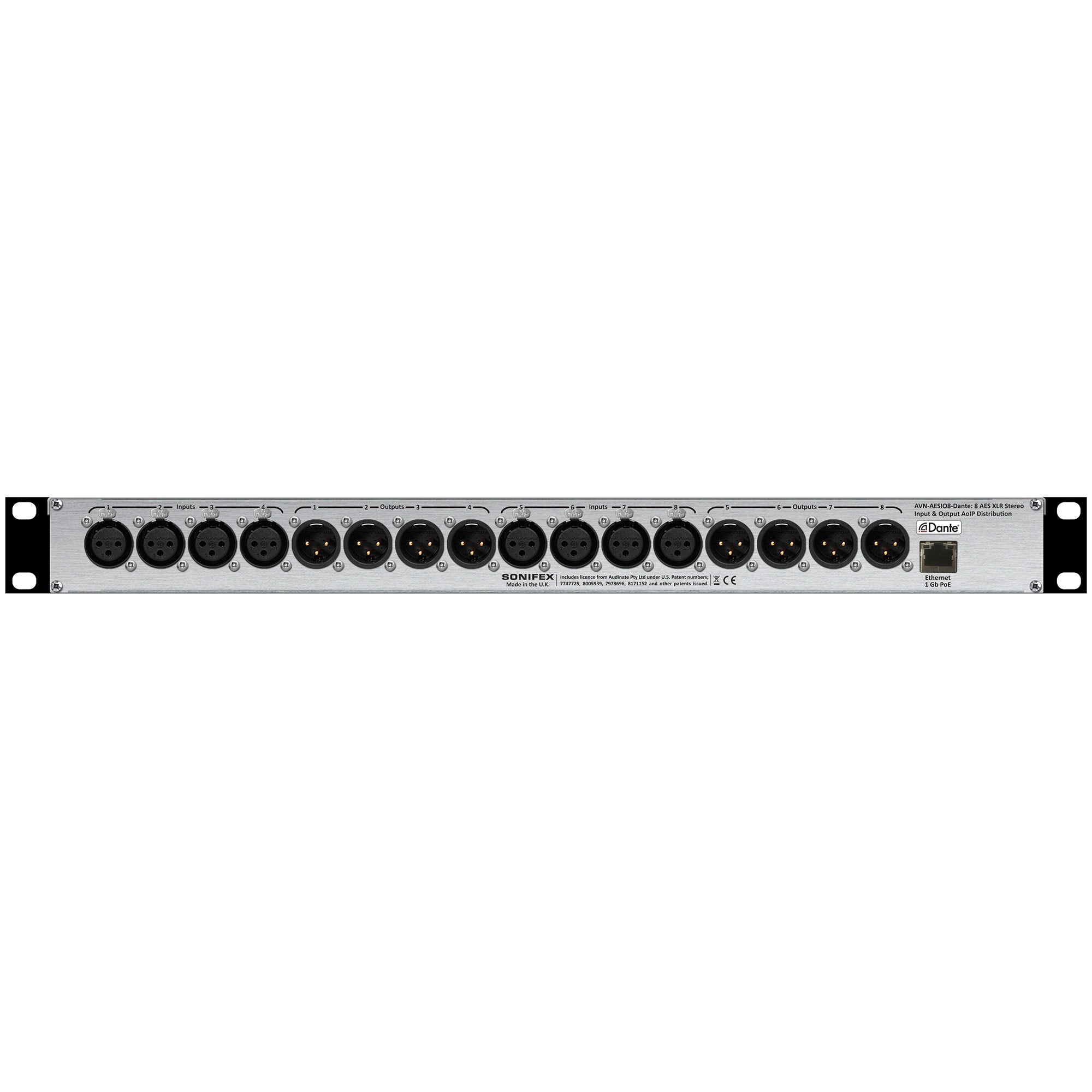 Sonifex AVN-AESIO8 8 AES3 Input, 8 AES3 Output Dante Interface, PoE