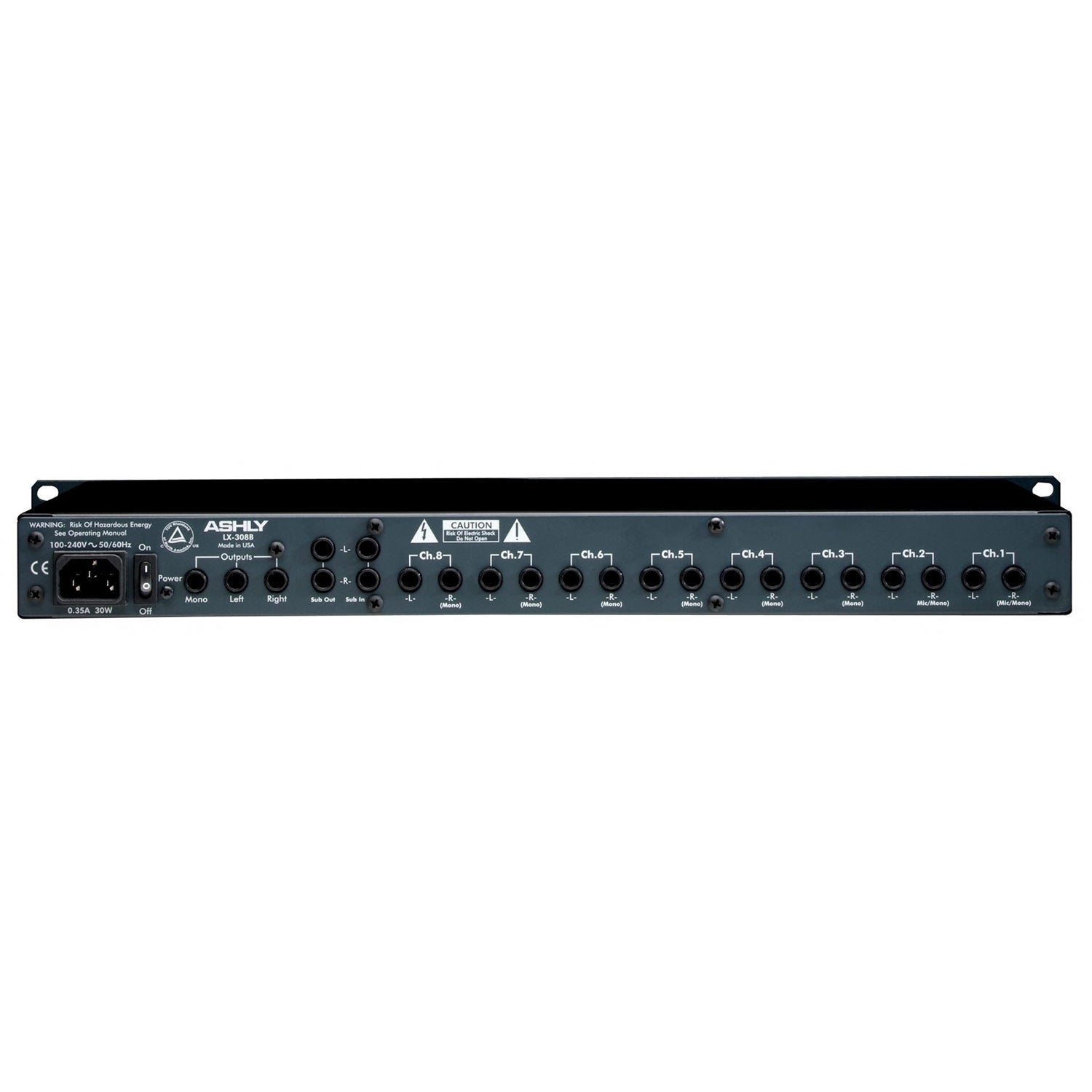 Ashly LX-308B Rackmount Professional 8 Stereo Channel Line Mixer