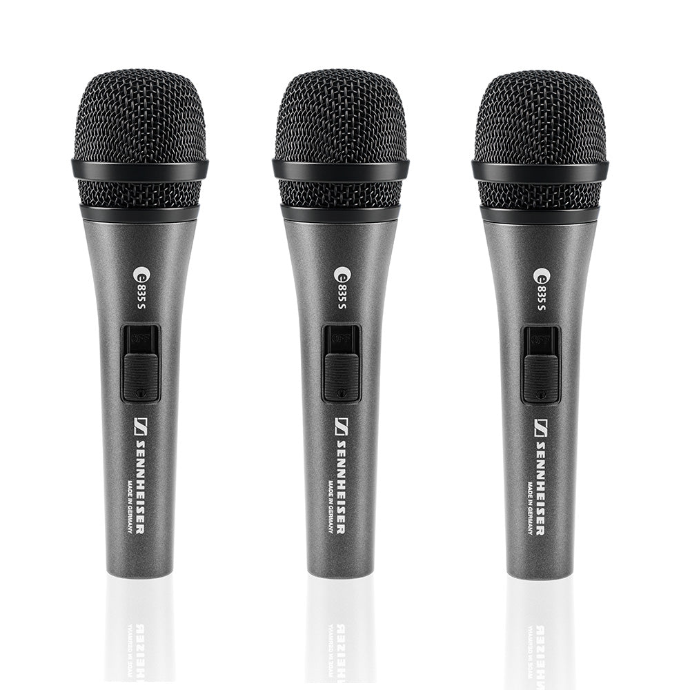 Sennheiser 3-PACK 835 S Handheld Dynamic Microphones with On/Off Switch