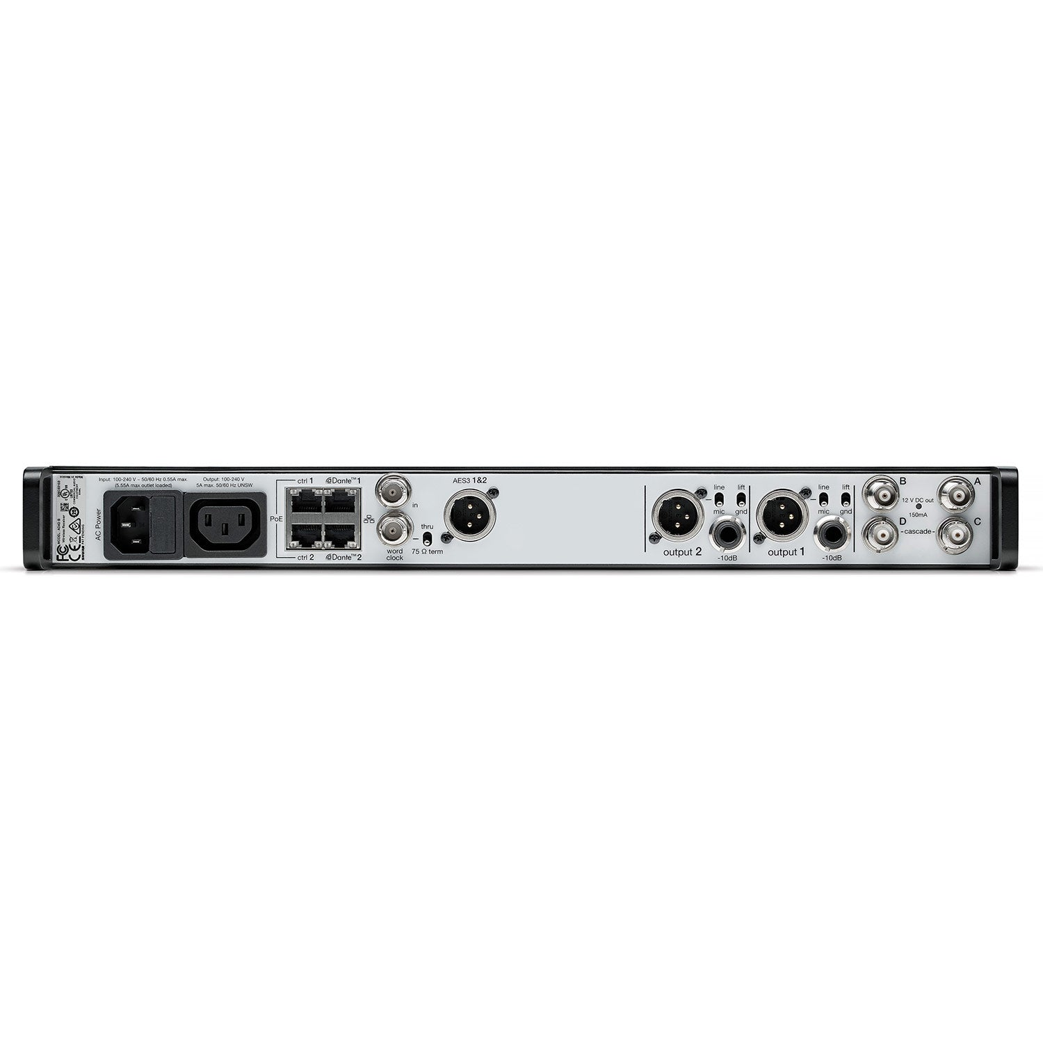 Shure AD4D-DC Axient Digital Dual-Channel Receiver (A Band 470-636 MHz)