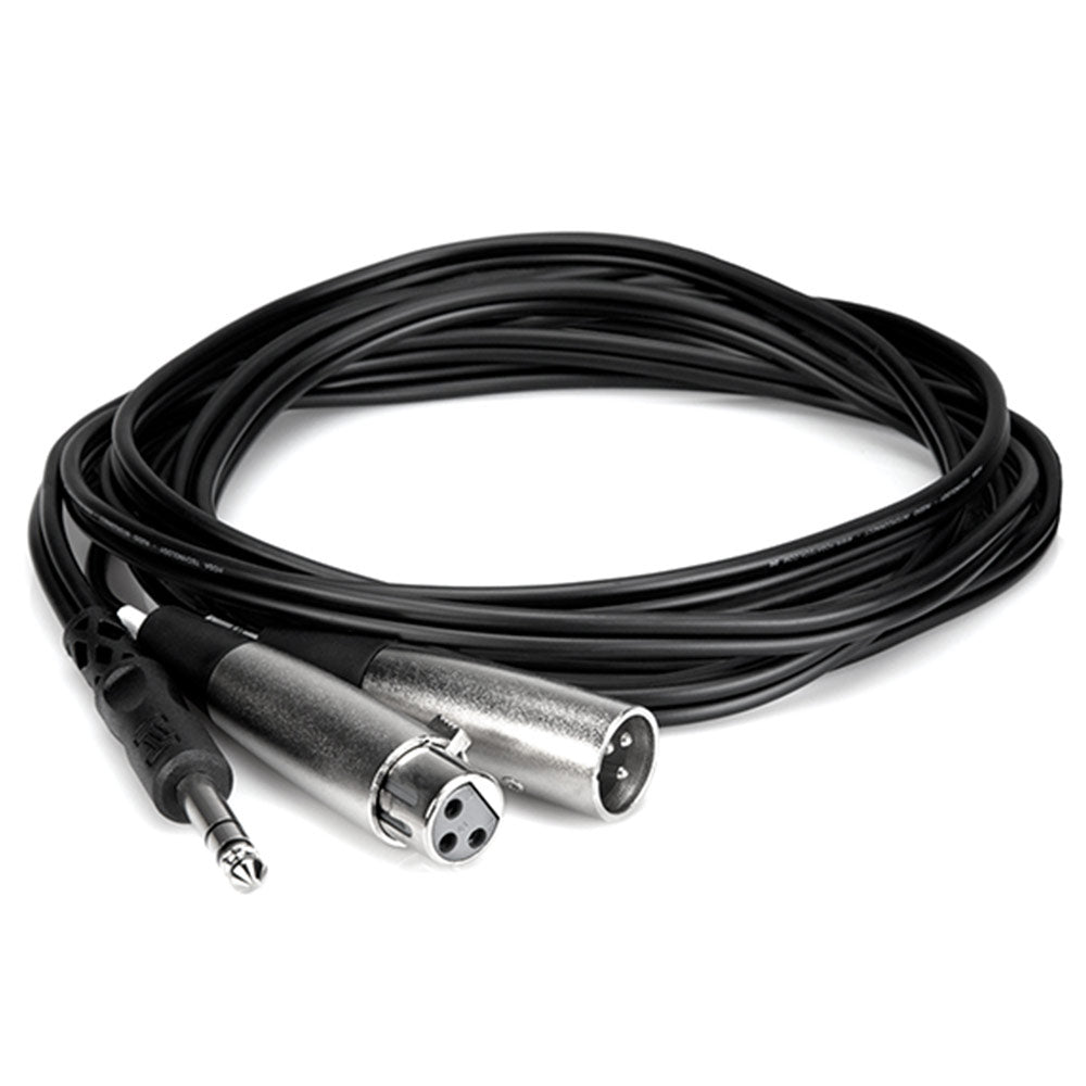 Hosa SRC-204 Male 1/4 Stereo to 3-Pin XLR Male & Female Y cable - 10 feet