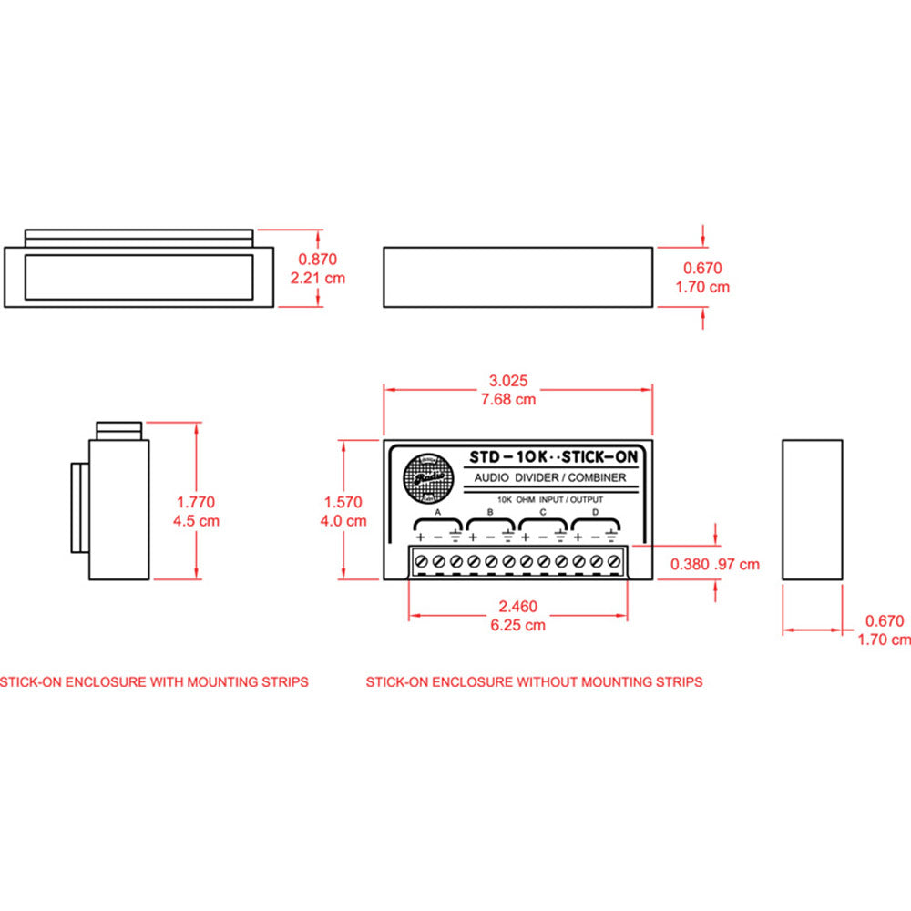 RDL STD-10K Stick-On Audio Divider/Combiner 10K Ohm
