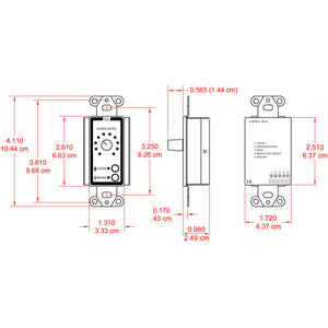 RDL D-RCX2 Room Control for RCX-5C Room Combiner (White) - Custom Engraving Option