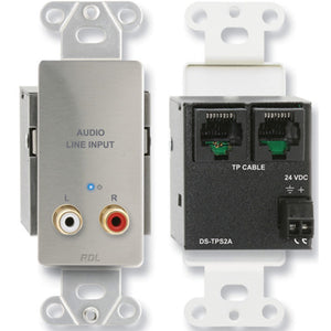 RDL DS-TPS2A Active 2Pair Sender, Format-A, Stainless, Stereo RCA jack inputs - Custom Engrave Opt.