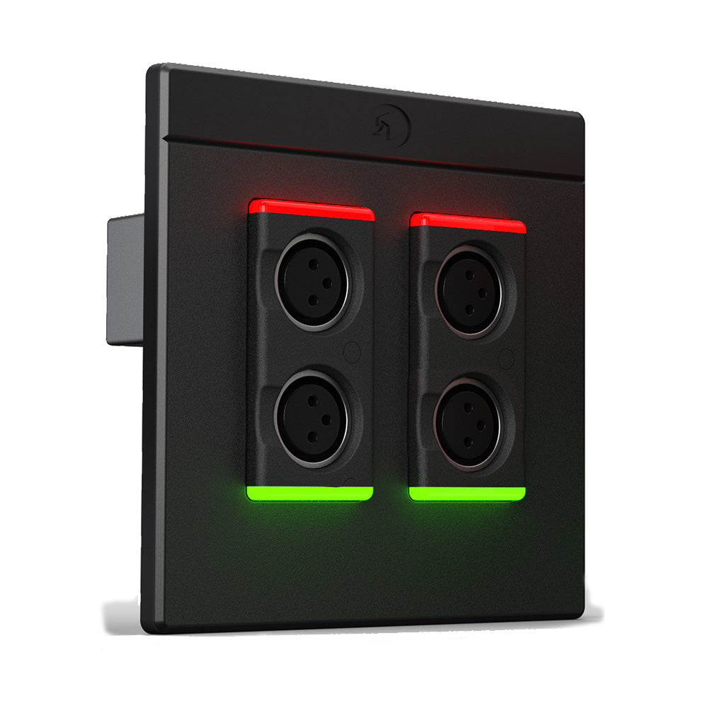 Symetrix xIN XLR-4 - Double Gang Wall Plate Analog to Dante Interface (Black)