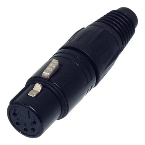Neutrik NC5FX-B 5-Pin Female XLR Connector Black/Gold