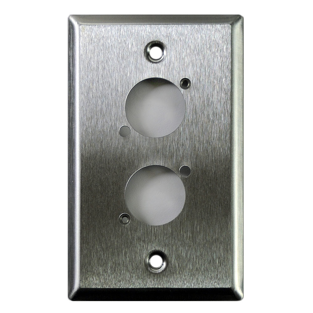 Whirlwind WP1/2NDH Single Gang Wall Plate with Dual D Series Punches (Stainless Steel)