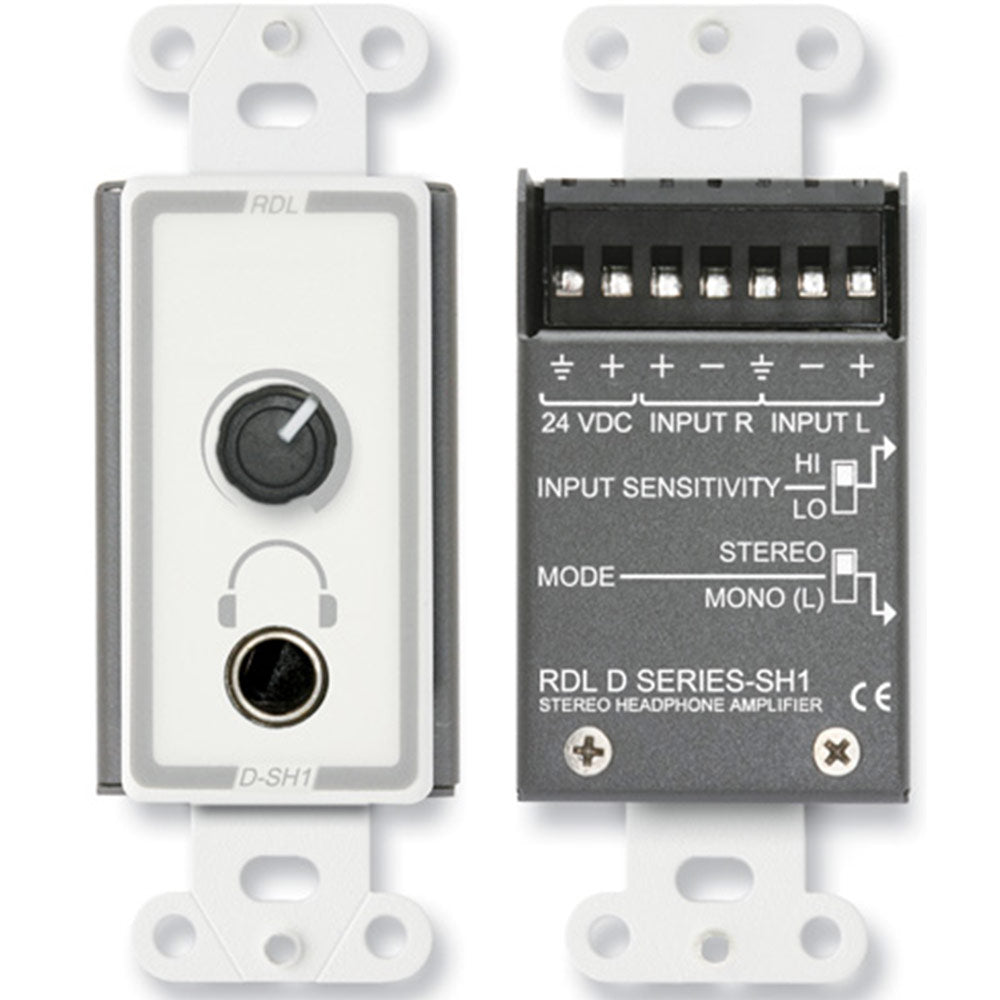 RDL D-SH1 Stereo Headphone Amplifier - Decora panel w/ user level control - Custom Engraving Option