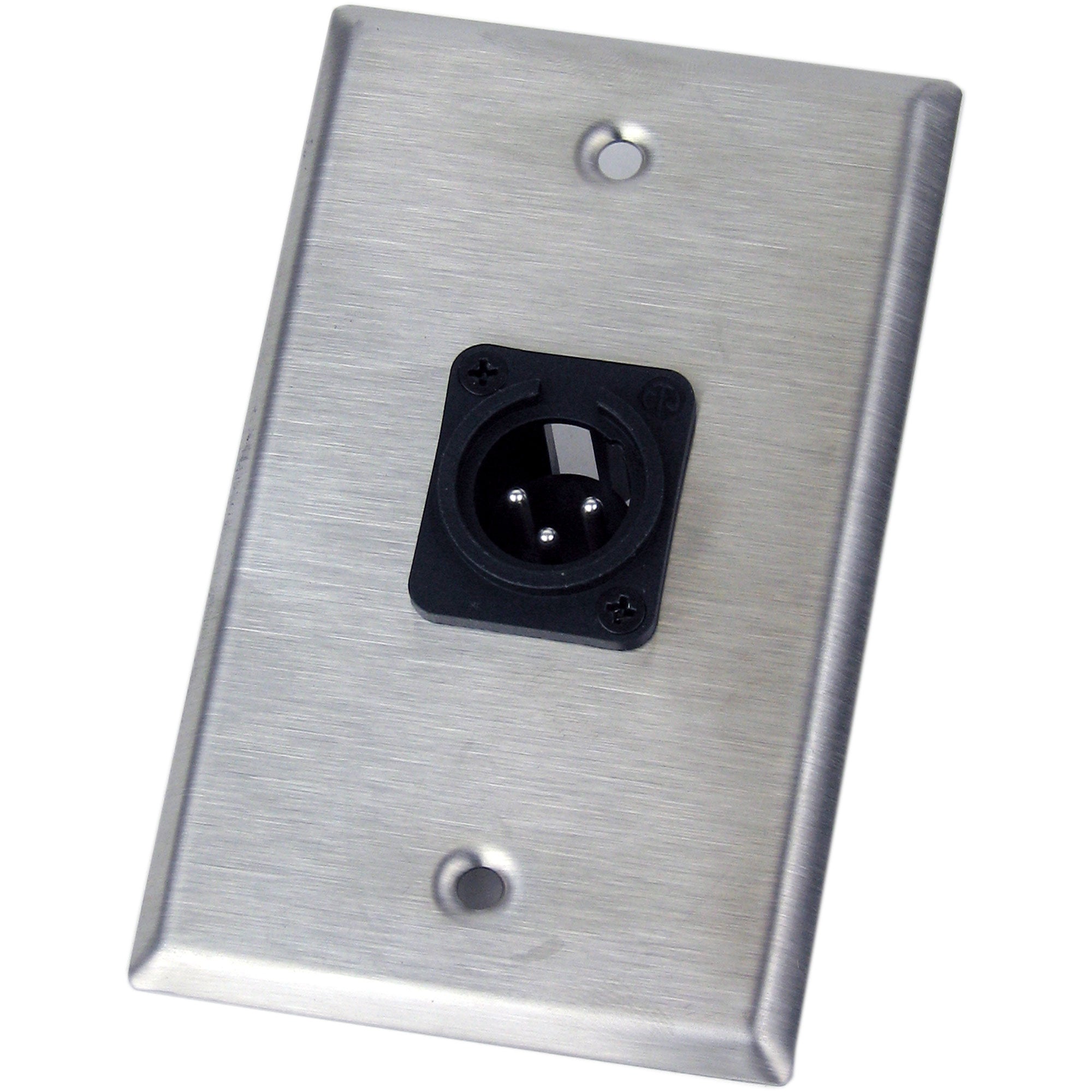 Pro Co WP1027 Single Gang Wall Plate with Single XLR Male (Stainless Steel)