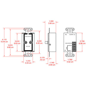 RDL D-A2 Line Output Assembly - RCA jacks, Terminal block - Custom Engraving Option