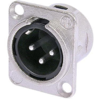 Neutrik NC3MD-L D Series 3 Pin Male XLR Receptacle with Silver Contacts - Nickel