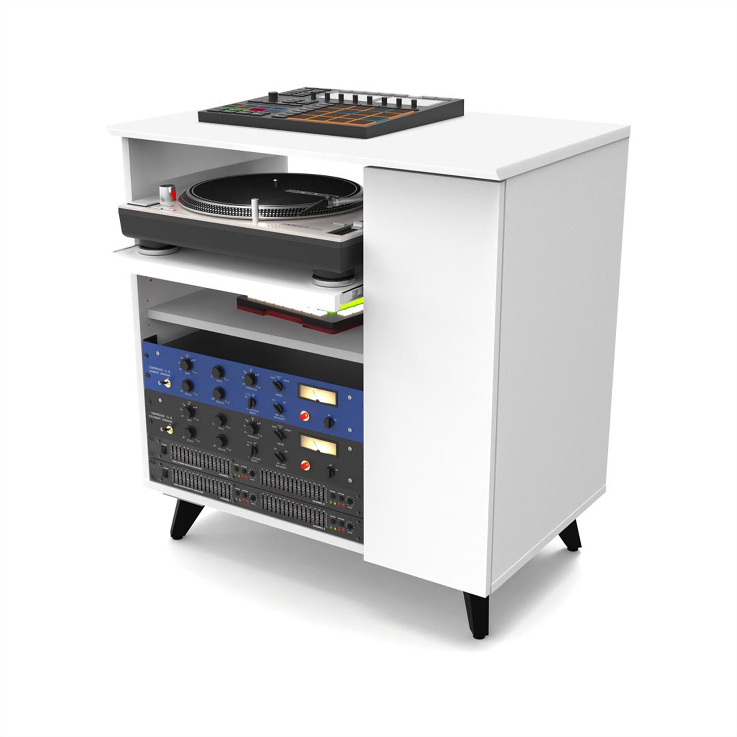 Glorious Modular Side Rack - Extension for Sound Desk or Workbench Workstations (White)