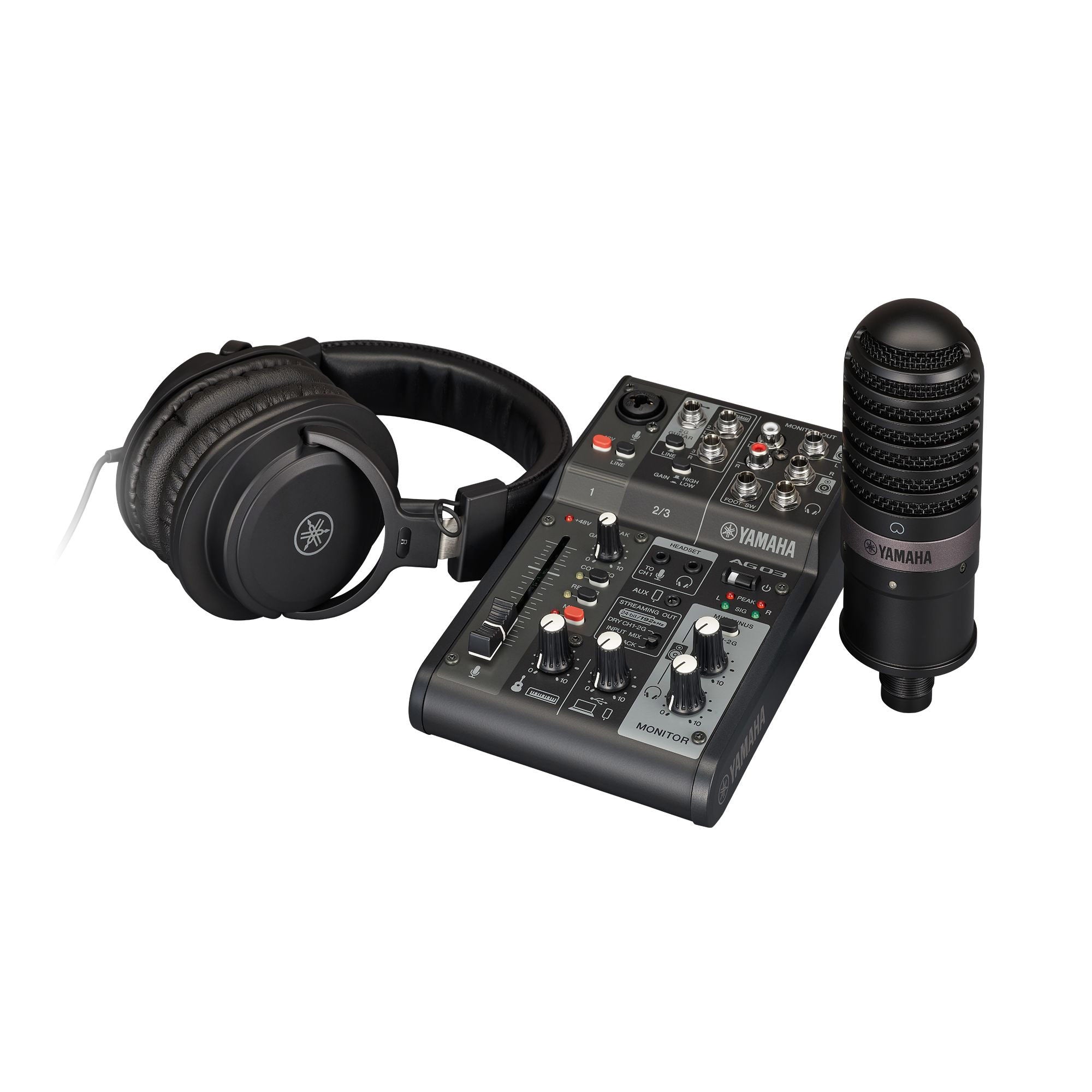 Yamaha AG03MK2 LSPK - Live Streaming or Podcasting Package (Black)