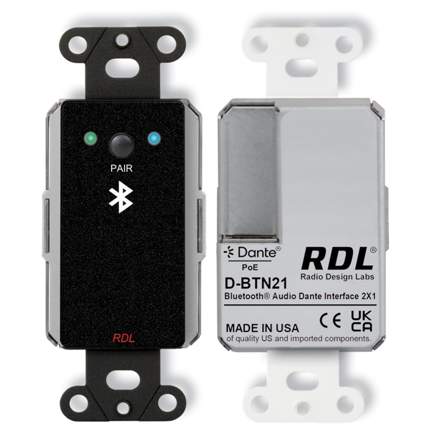 RDL DB-BTN21 - Bluetooth Audio Dante Network Interface (Black) - Custom Engraving