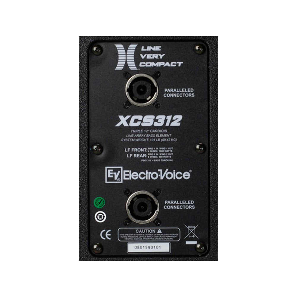 Electro-Voice XCS312-BLK - Triple 12-Inch Cardioid Line Array Subwoofer (Black / Indoor)