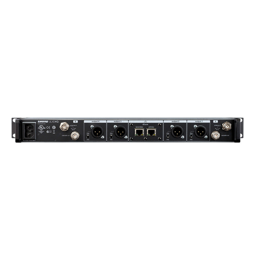 Shure ULXD4Q Quad Wireless Receiver (H50 Band - 534-598 MHz)