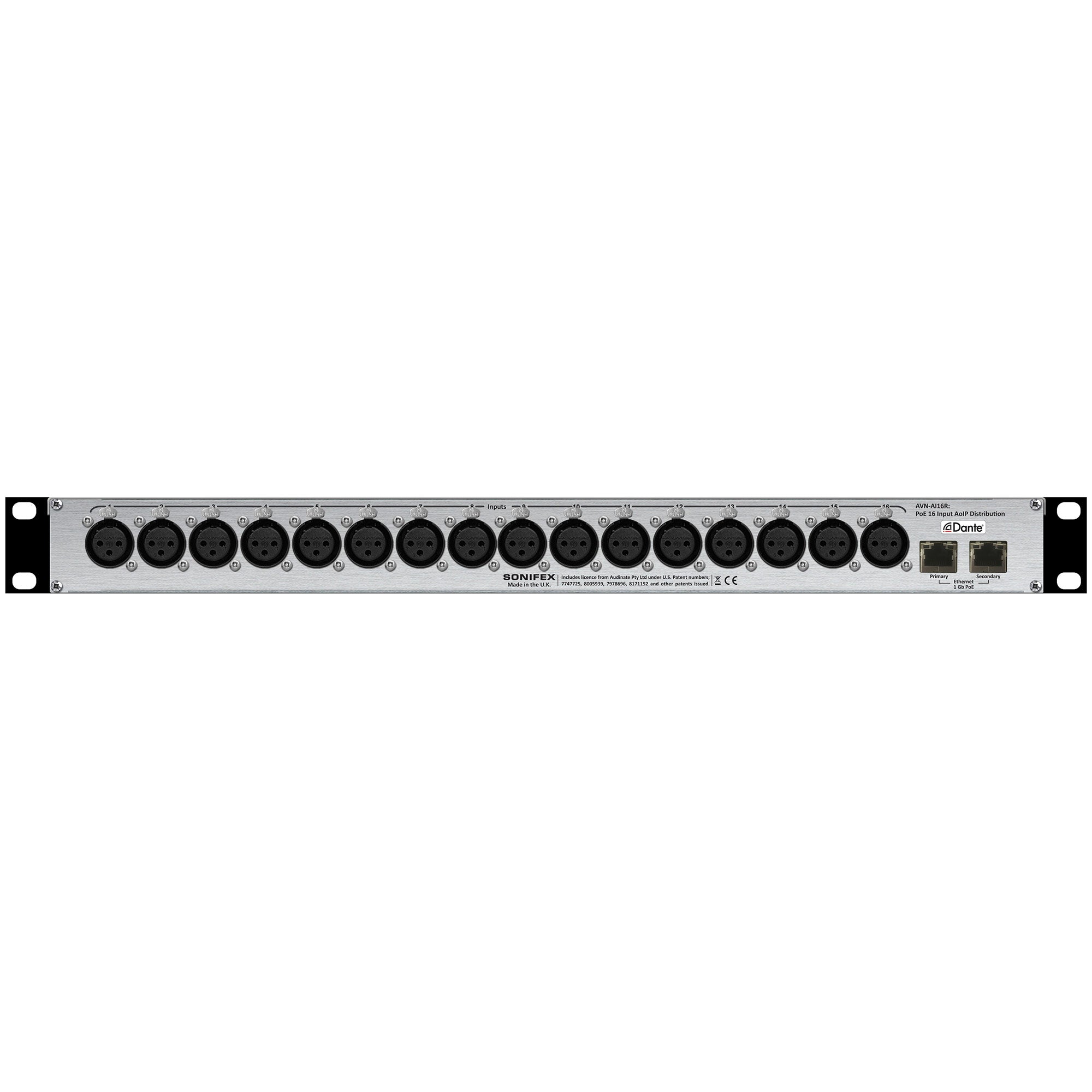 Sonifex AVN-AI16R 16 Input Dual Dante Interface, PoE