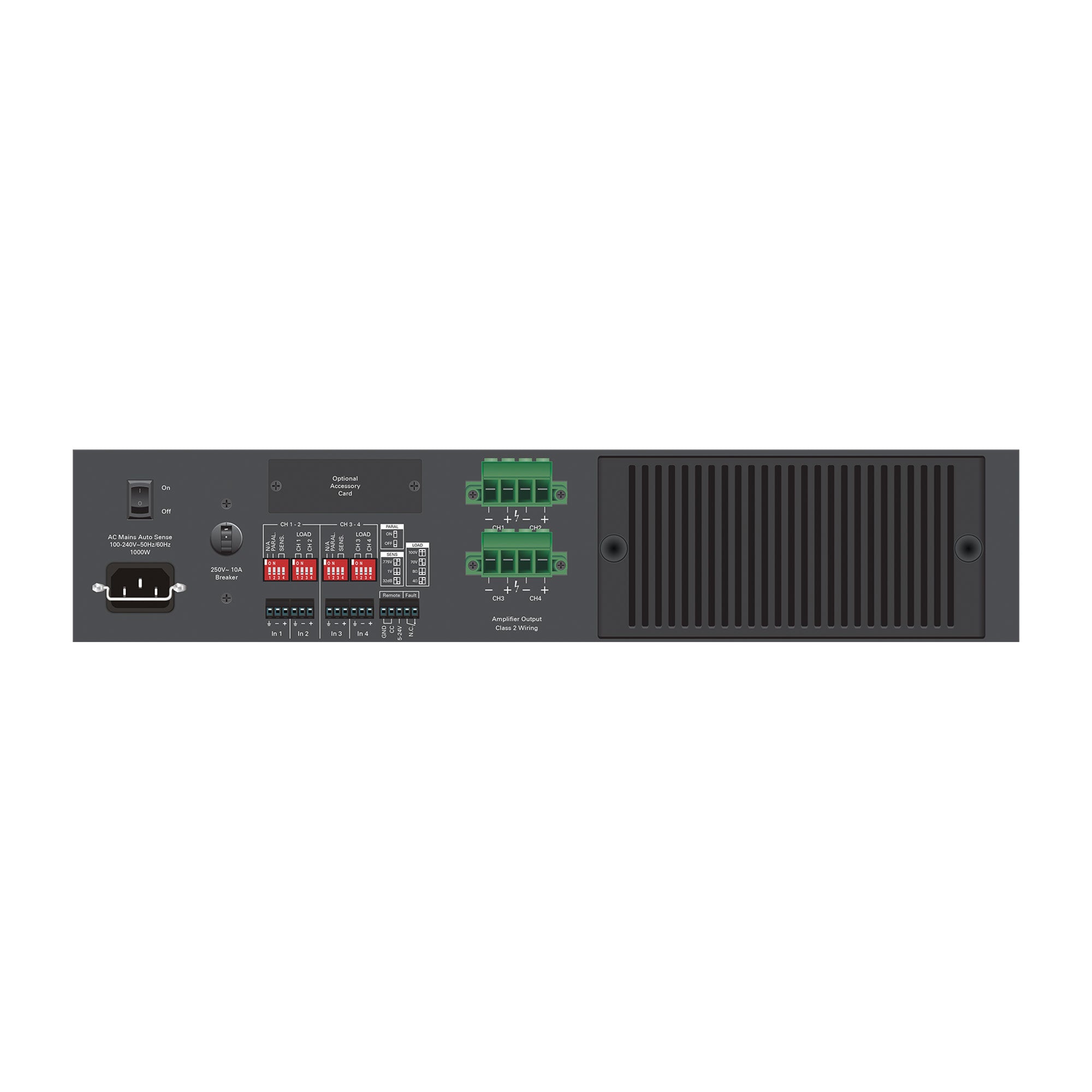 AtlasIED HPA1204 - Four-Channel 1200-Watt Commercial Amplifier