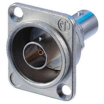 Neutrik NBB75DFG 75 Ohm D Style Grounded Nickel BNC Feedthrough Receptacle