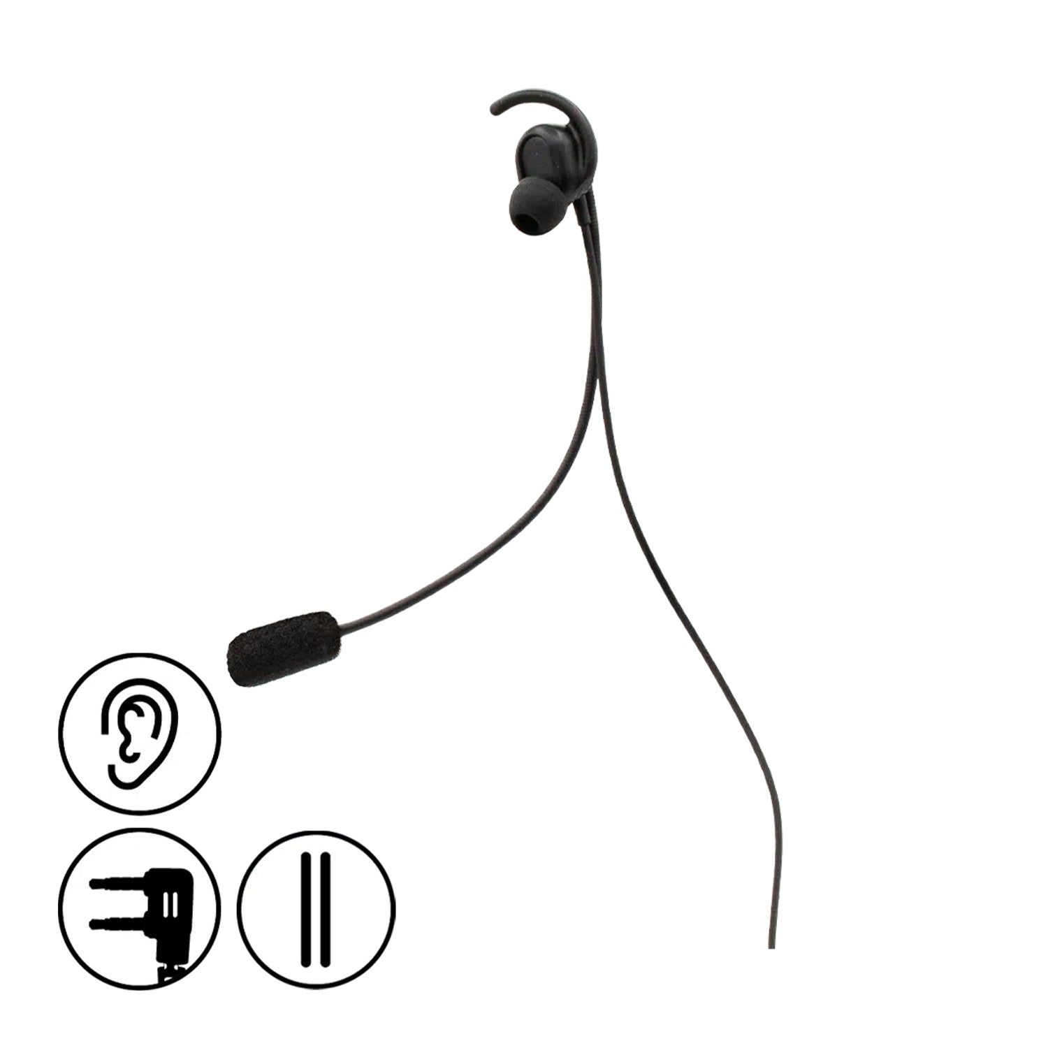 Pliant Technologies PHS-IEHU-DMG - MicroCom In-Ear Universal Fit Electret Headset (Dual 3.5mm)