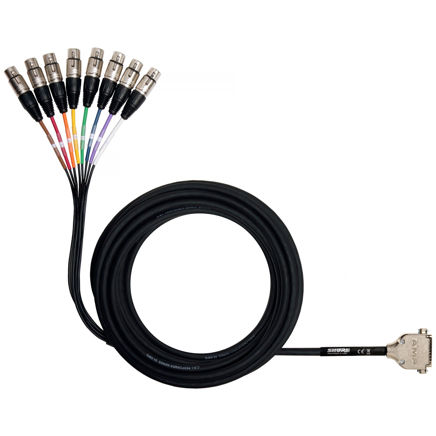 Shure DB25-XLRF 8-Channel Breakout Snake for SCM820 Mixers (25 Foot)