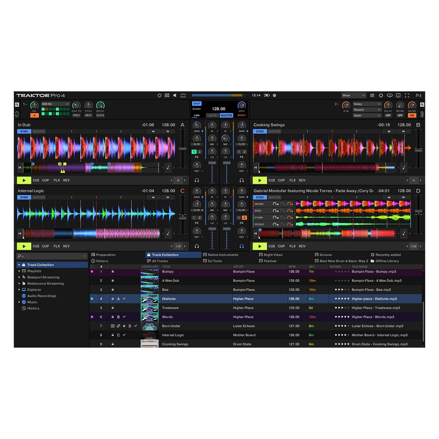 Native Instruments Traktor Pro 4 - Professional 4-Deck DJ Software (Update from Traktor Pro 3)