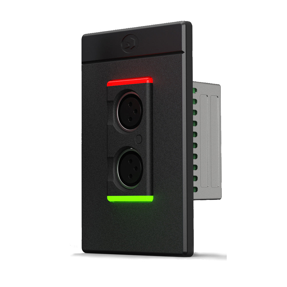Symetrix xIN XLR-2 - Single Gang Wall Plate Analog to Dante Interface (Black)