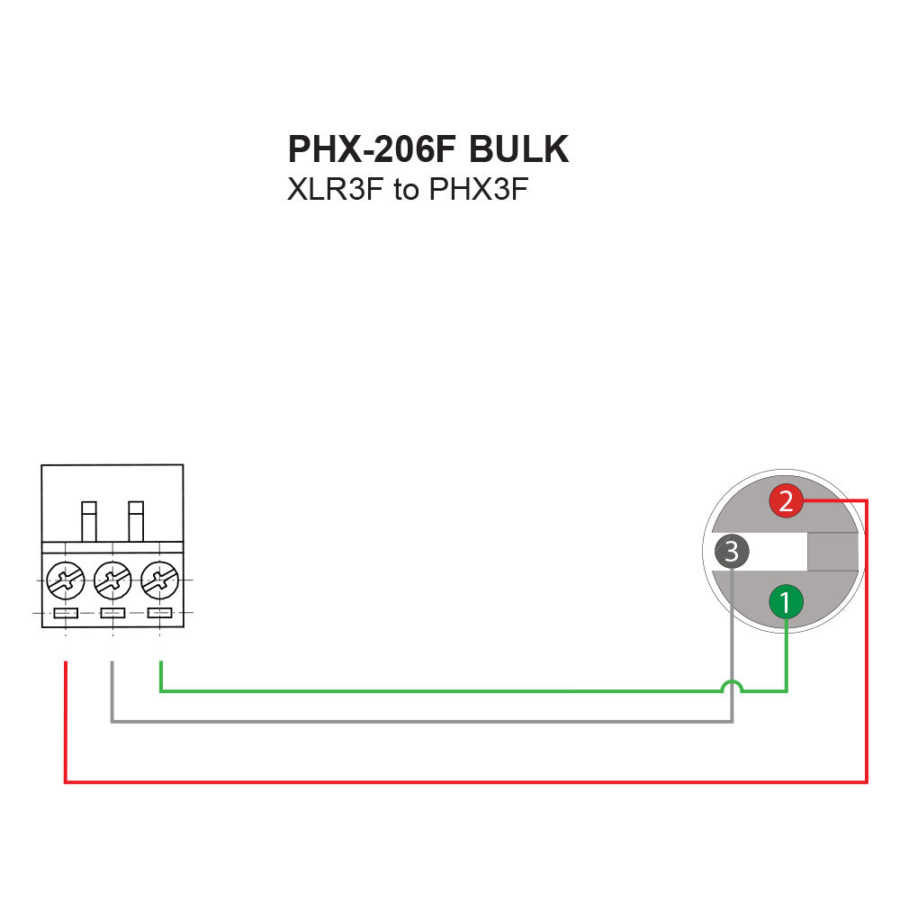 Hosa PHX-206F-BULK Low-voltage Adaptor, XLR3F to PHX3F, 6 inches