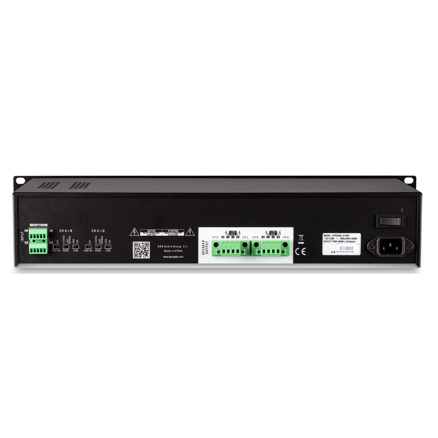 DAS INTEGRAL-A1604 - Four Channel Install Power Amplifier