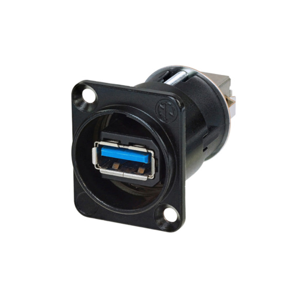 Neutrik NAUSB3-B D Series USB 3.0 Feed Through Connector (Black)